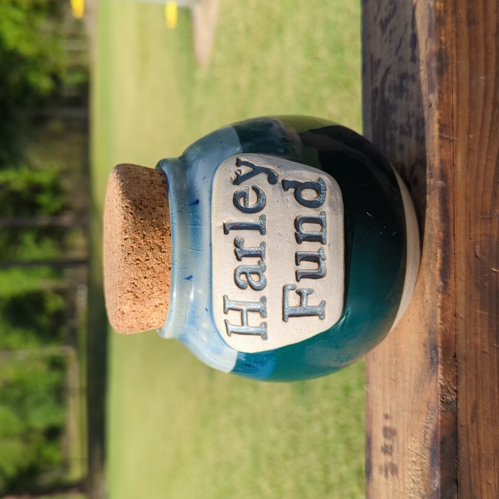 Harley Fund Ceramic Bank with Cork Top - Tumbleweed Pottery